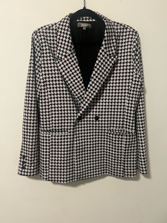Marled Tops - Marled Black & White Houndstooth Jacket